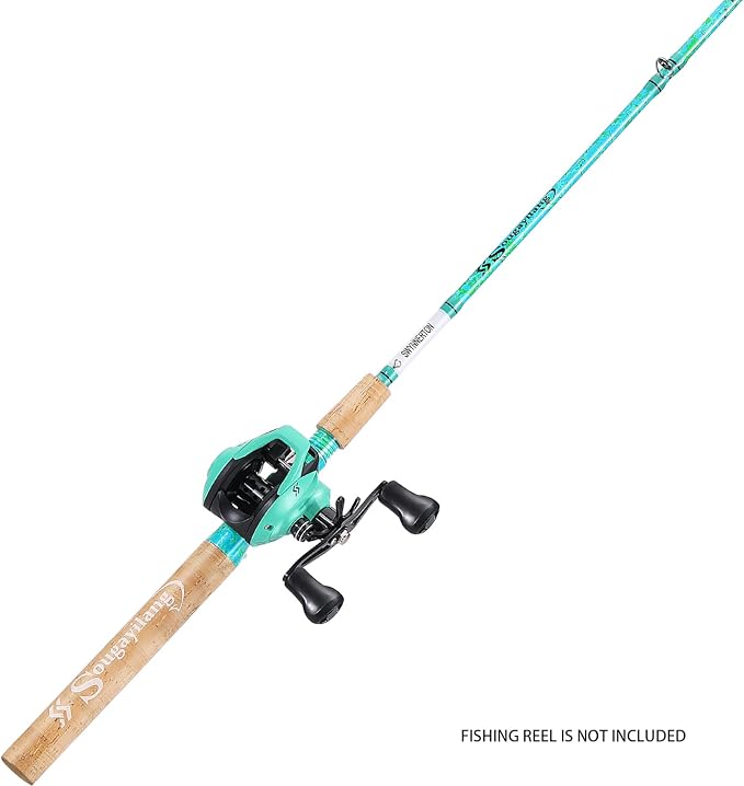 Sougayilang Fishing Rods Ultra Light Rods 2 Pieces Cork Handle Spinning &Baitcasting Rod for Trout Crappie -5'6"