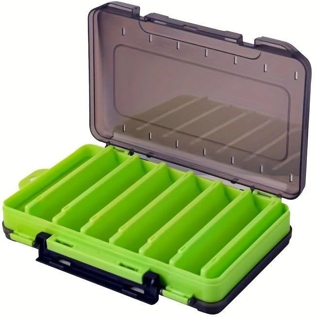 4 Packs- Double Sided Fishing Lure Boxes - 14 Compartment Large Lure Storage Box for Crankbait Squid Jig Fishing Tackle Organizer
