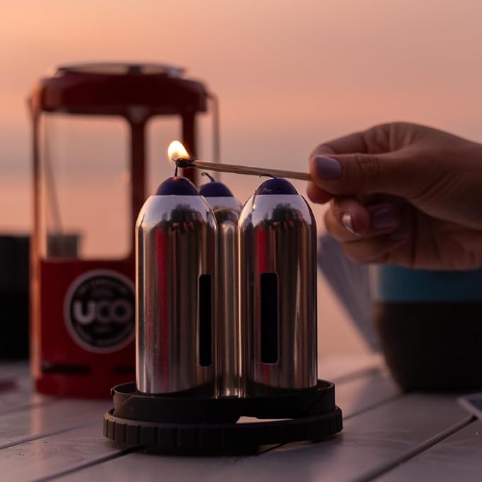 UCO Candlelier Candle Lantern, Candle Lanterns for Real Candles, Perfect Outdoor Gear for Camping or for Power Outages, Includes 3 Long Burning Candles