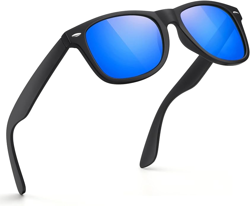 FEIDUSUN Sunglasses Men Polarized Sunglasses for Mens and Womens,Black Retro Sun Glasses Driving Fishing UV Protection