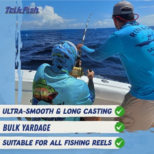 TrikFish Armor Tough Camouflage Monofilament Fishing Line - Stealthy & Strong - Camo Monofilament Line for Freshwater & Saltwater Fishing - Bulk 1/4LB Spool of Mono