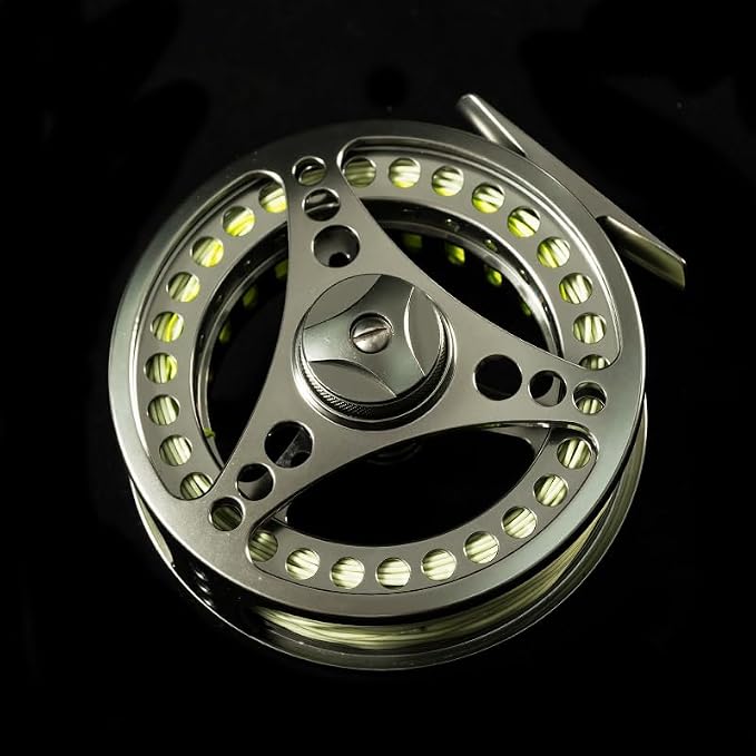 EX-ALC Fly Reel 3/4 5/6 7/8 9/10WT CNC Machined Large Arbor Aluminum Fly Fishing Reels Silver/Gunsmoke Fly Reels