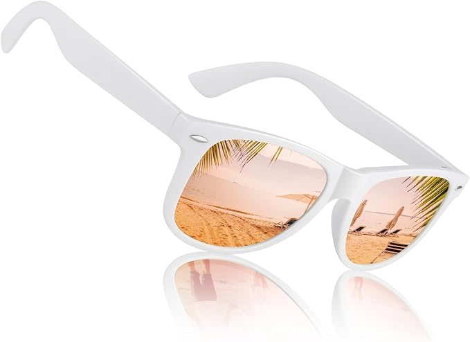 Sunier Polarized Sunglasses for Men and Women, Retro Square Matte Finish UV400 Protection Shades for Driving, Fishing