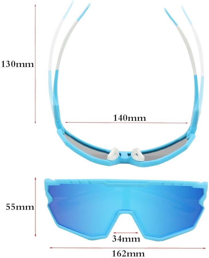 Polarized Men Women Sports Sunglasses, UV400 Wrap-Around Cycling Baseball TR90 Eyewear for Fishing Driving Softball