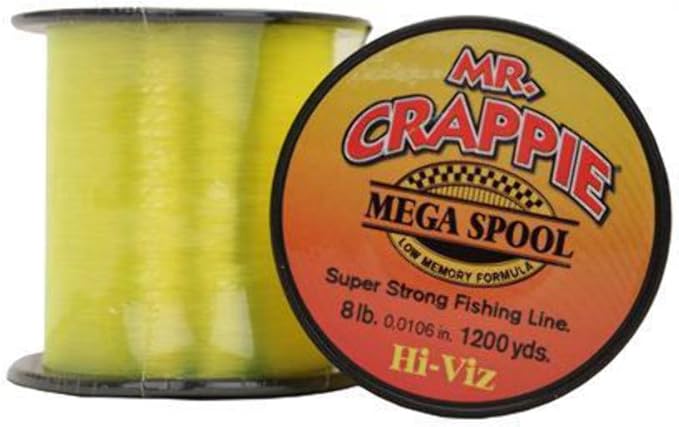 Lew's Mr. Crappie Mega Spool Monofilament Fishing Line, Low Memory and Stretch