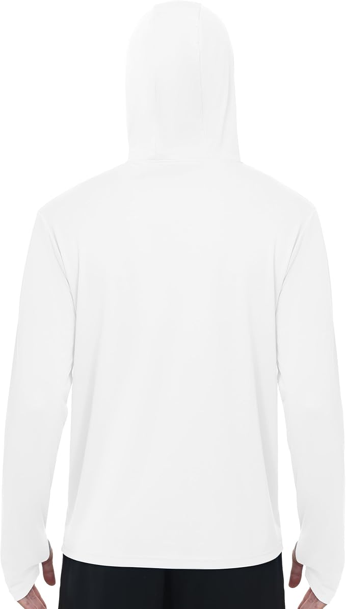 FISHEAL Men's Performance Fishing Hoodie Shirt - UPF 50+ Sun Protection Long Sleeve Thumbholes Shirts with Neck Gaiter