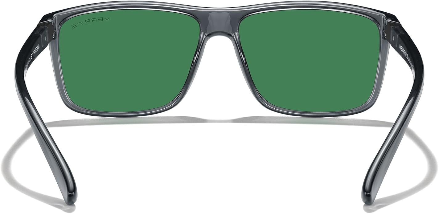 MERRY'S Rectangular Polarized Sports Sunglasses for Men Women Cycling Driving Fishing UV400 Protection S8225
