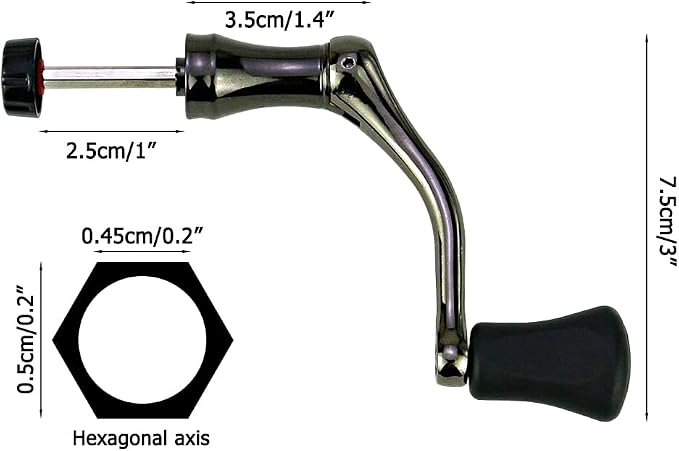 DONGKER Fishing Spinning Reel Handle,2 PCS Full Metal Rocker Grip Fishing Swivel Reel Handle for Most Fish Reels