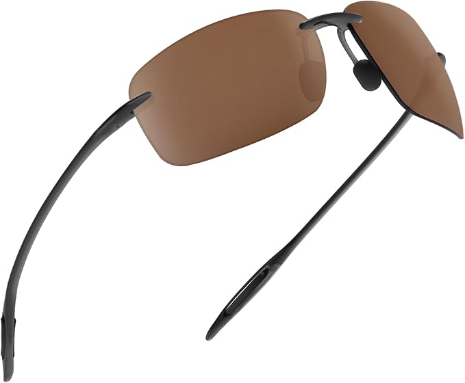 JULI Sports Sunglasses for Men Women Tr90 Rimless Frame for Running Fishing Golf Surf Driving MJ8009