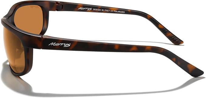 MERRY'S Wrap Around Sport Polarized Sunglasses for Men Women Driving Fishing Cycling Running UV400 Protection S3027
