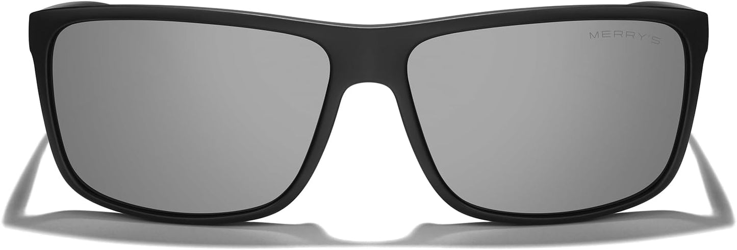 MERRY'S Rectangular Polarized Sports Sunglasses for Men Women Cycling Driving Fishing UV400 Protection S8225