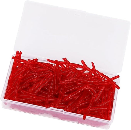 200pcs Soft Artificial Lure Earthworm Baits Fishing Lure Earthworm Bloodworm Baits Fishing Accessory
