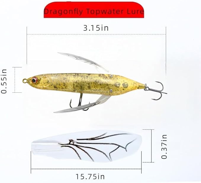 opwater Crawler Walks On Water Dragonfly Big Bass Blow Ups Great Fishing Gift Great for Freshwater Fishing