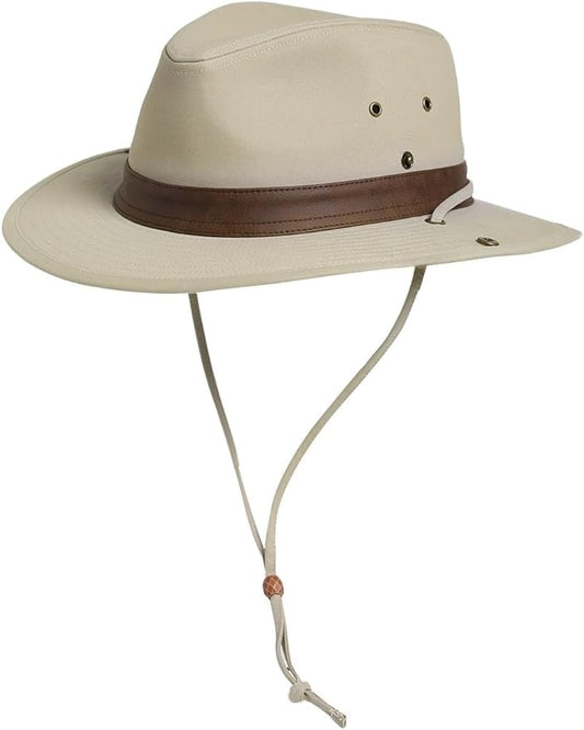 TOP-EX Cotton Aussie Outback Safari Hat, UPF 50+ Sun Hat Wide Brim with Chin Strap, Breathable Packable Bush Hat Men Women