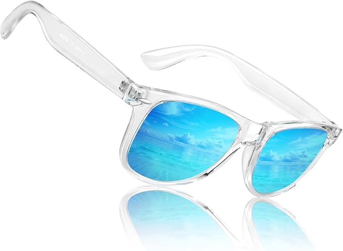Sunier Polarized Sunglasses for Men and Women, Retro Square Matte Finish UV400 Protection Shades for Driving, Fishing