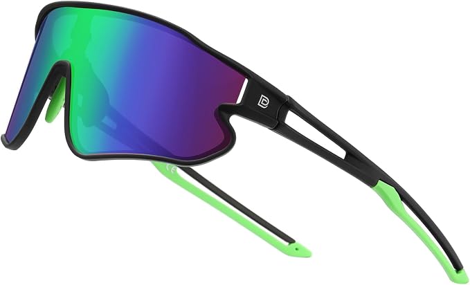 DUCO Polarized Sports Sunglasses for Men Women: UV400 Protection 24g Wrap Around Glasses for Baseball Running Hiking DC0023