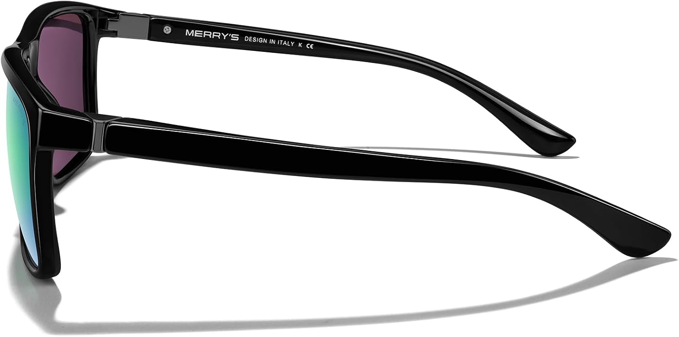 MERRY'S Rectangular Polarized Sports Sunglasses for Men Women Cycling Driving Fishing UV400 Protection S8225
