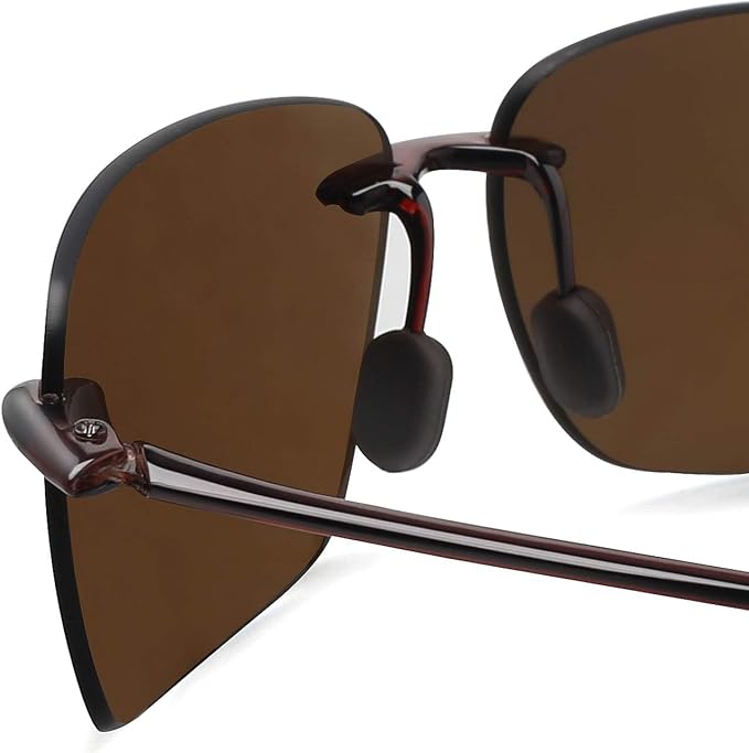 JULI Sports Sunglasses for Men Women Tr90 Rimless Frame for Running Fishing Golf Surf Driving MJ8009