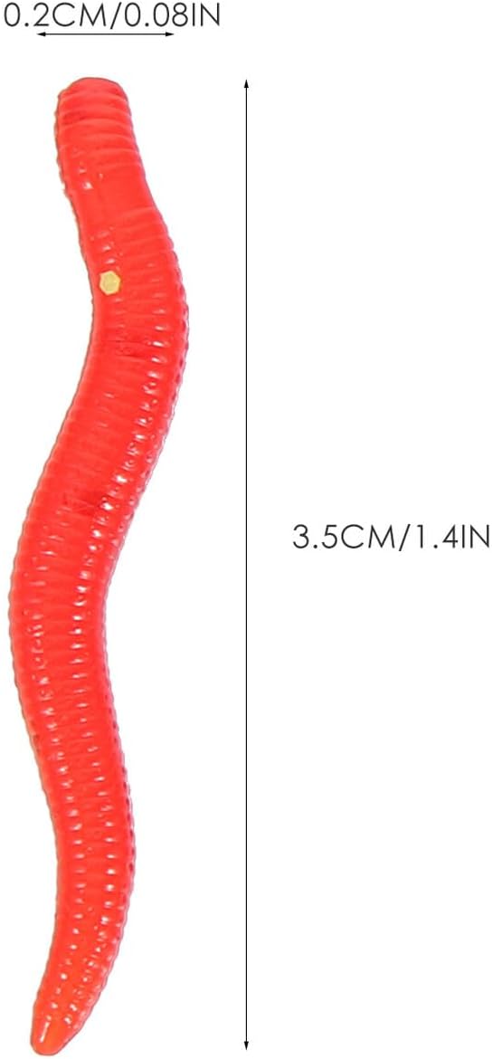 GALPADA 500pcs Soft Fishing Lures Worms, Lifelike Silicone Earth Worm Baits for Freshwater and Saltwater Bass Trout Fishing