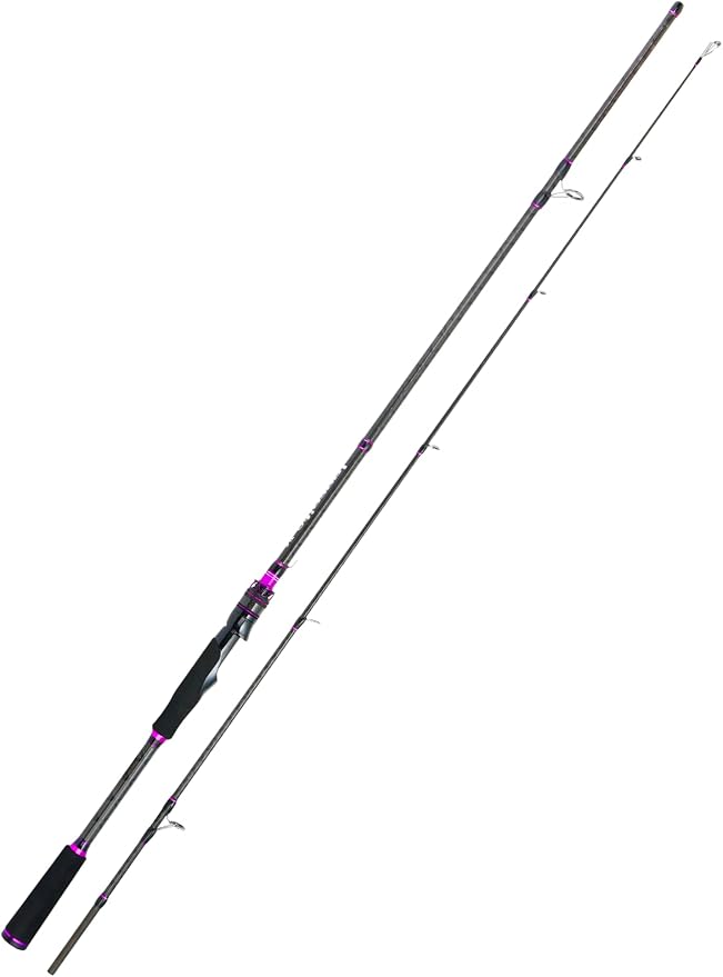 Jenseits Carbon Fiber Fishing Rod Series (6-12 Ft), Spinning & Casting Rods with Stainless Steel Ceramic Guides, Fast Action Fishing Pole for Bass, Trout, Walleye & Surf Fishing