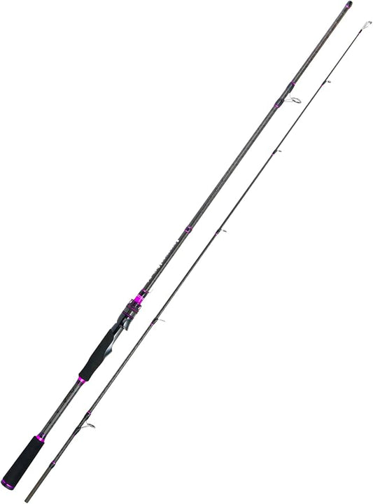 Jenseits Carbon Fiber Fishing Rod Series (6-12 Ft), Spinning & Casting Rods with Stainless Steel Ceramic Guides, Fast Action Fishing Pole for Bass, Trout, Walleye & Surf Fishing
