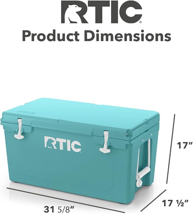 RTIC 65 QT Ultra-Tough Cooler Hard Insulated Portable Ice Chest Box for Beach, Drink, Beverage, Camping, Picnic, Fishing, Boat, Barbecue