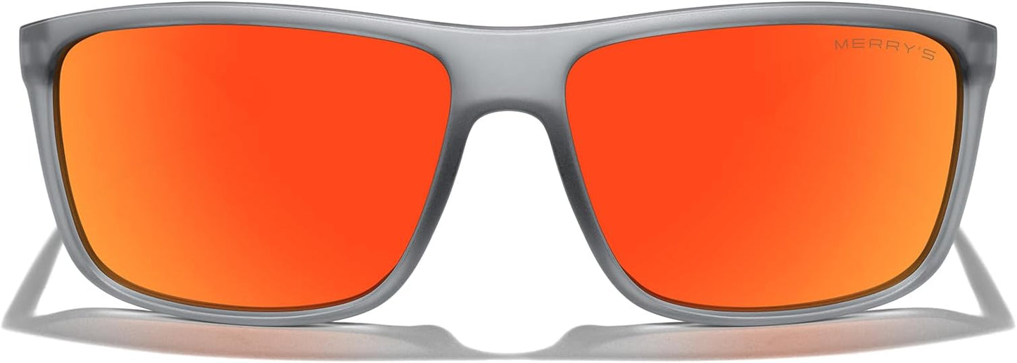 MERRY'S Rectangular Polarized Sports Sunglasses for Men Women Cycling Driving Fishing UV400 Protection S8225
