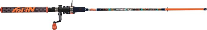 NERF® 5'6" Micro Spincast Combo | 5'6" Medium Action 2pc Fiberglass Rod | Micro Spinning Reel w/ 5.2:1 Gear Ratio | Pre-Spooled w/ 6lb Abrasion Resistant Line | NERF® Dart Practice Casting Plug