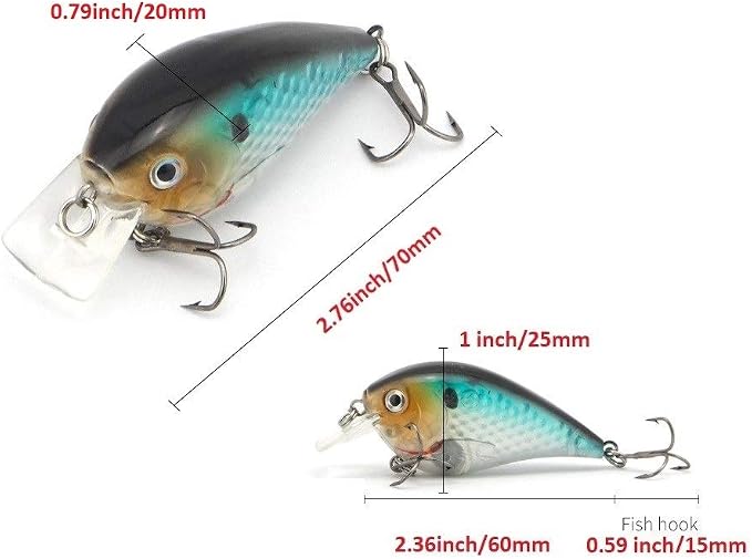 Crankbait for Bass Fishing inches Shallow Diving Crank Bait Square Bill Cranking Fishing Lures