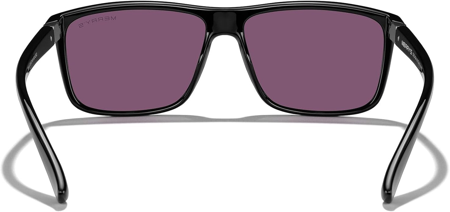 MERRY'S Rectangular Polarized Sports Sunglasses for Men Women Cycling Driving Fishing UV400 Protection S8225