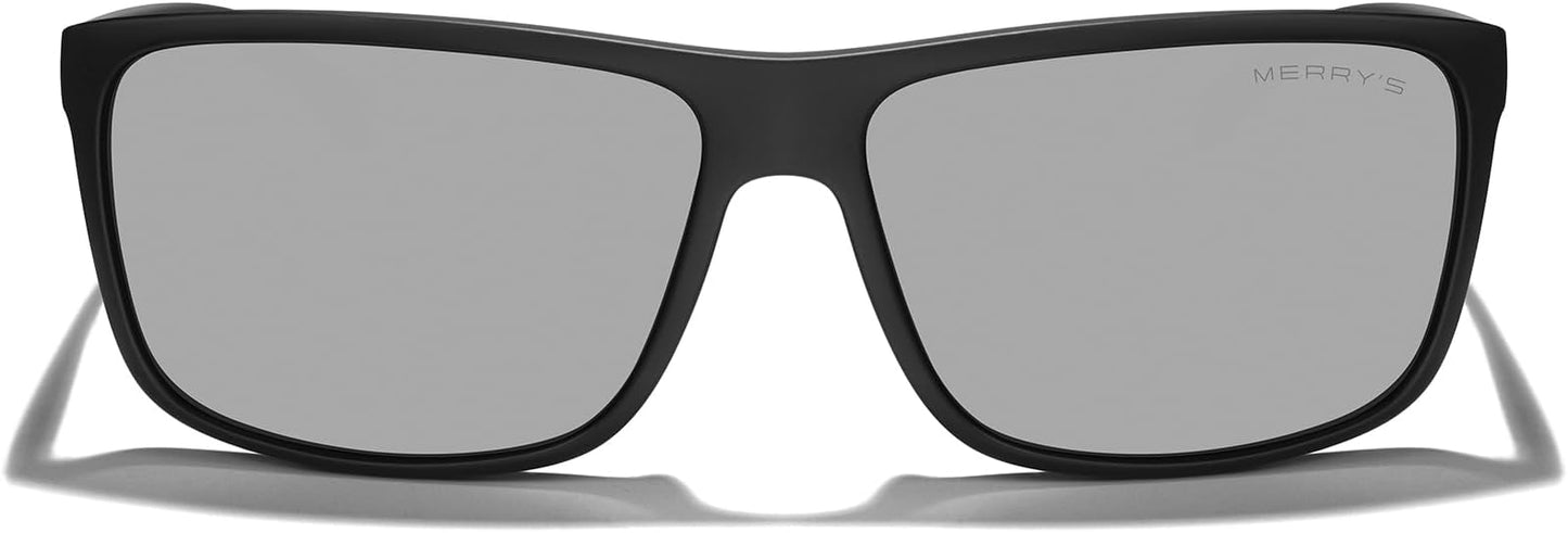 MERRY'S Rectangular Polarized Sports Sunglasses for Men Women Cycling Driving Fishing UV400 Protection S8225