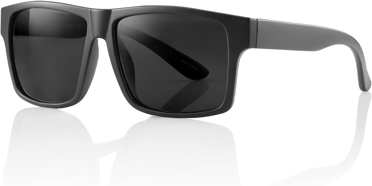 Z87 Safety Sunglasses Polarized for Men Women | Removable Side Shields UV 400 Protection ,Fishing Driving Working