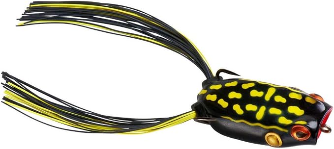 BOOYAH Poppin' Pad Crasher Topwater Bass Fishing Hollow Body Frog Lure with Weedless Hooks