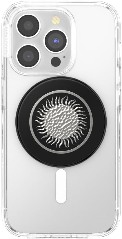 PopSockets Phone Grip for MagSafe, Magnetic Holder, Phone Stand, Black - Hammered Sun Black
