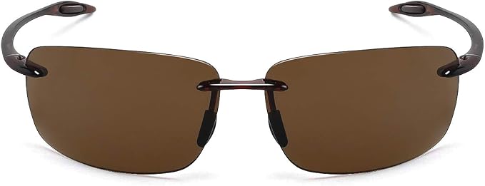 JULI Sports Sunglasses for Men Women Tr90 Rimless Frame for Running Fishing Golf Surf Driving MJ8009