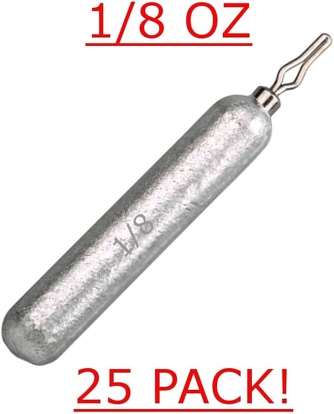 Reaction Tackle Lead Drop Shot Weights for Bass Fishing - Freshwater & Saltwater - Skinny Pencil Shaped Sinkers for Drop Shot Rig