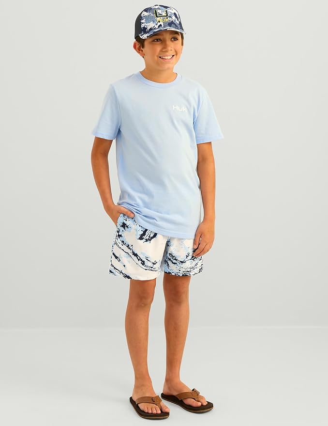 HUK boys Unisex Kids Short Sleeve Performance Tee, Kids Fishing T-shirt