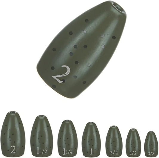 Reaction Tackle Tungsten Flipping Weights for Bass Fishing - Sinkers for Punching Heavy Cover - Fresh & Saltwater - Texas/Carolina Rigs - Size Stamped