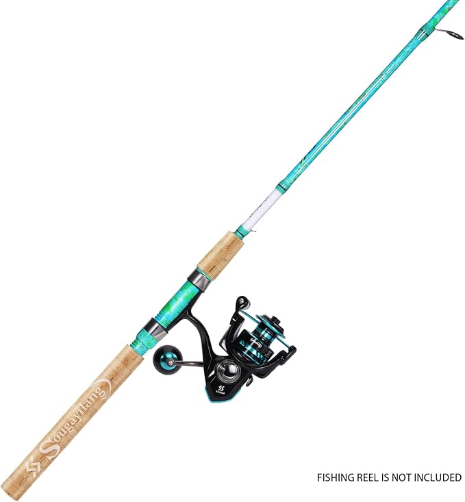 Sougayilang Fishing Rods Ultra Light Rods 2 Pieces Cork Handle Spinning &Baitcasting Rod for Trout Crappie -5'6"