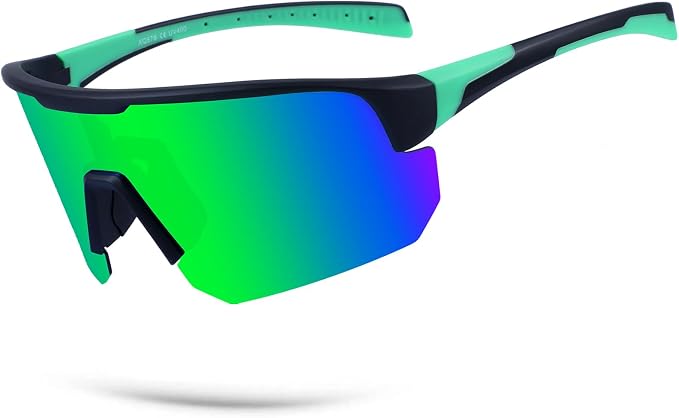 BangLong Lightweight Polarized Sports Sunglasses for Men Women, UV400 Protection Wrap-Around Sunglasses for Running Cycling