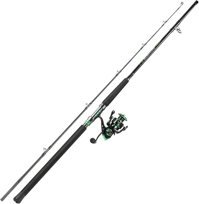 Sougayilang Big Game Spinning Combo – 7ft MH 2-Piece Rod, 33LB Drag, 6.2:1, 12+1 Bearings, 4000 Reel for Catfish, Pike, Carp – Heavy Duty Lake & River