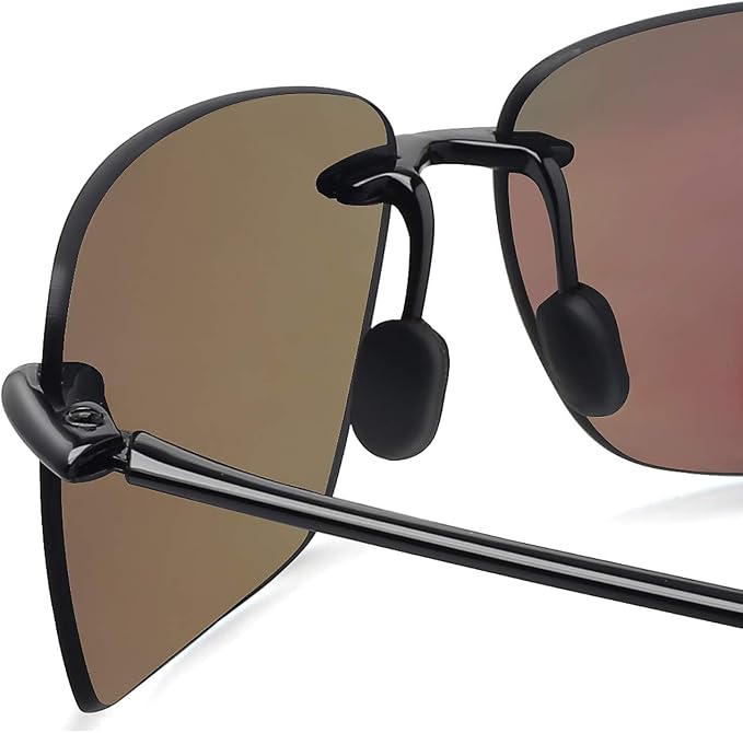 JULI Sports Sunglasses for Men Women Tr90 Rimless Frame for Running Fishing Golf Surf Driving MJ8009