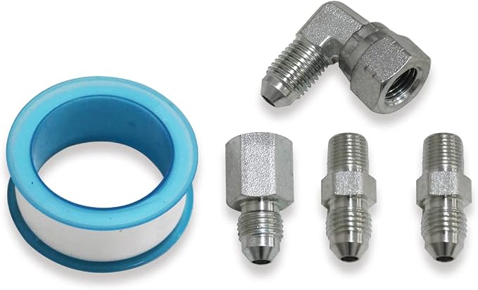 Steel Braided Turbo Oil Feed Line -4AN, Pressure Stainless Remote Turbocharger Sensor Teflon 4 AN Gauge Line Kit (60 inch)