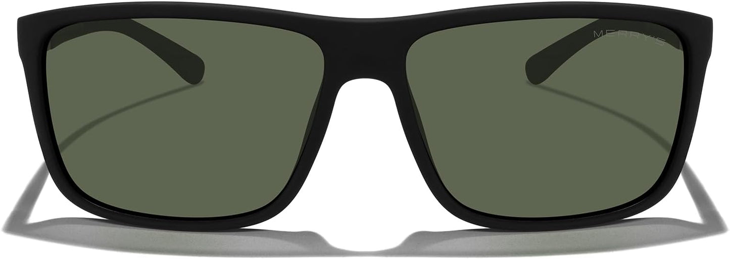 MERRY'S Rectangular Polarized Sports Sunglasses for Men Women Cycling Driving Fishing UV400 Protection S8225
