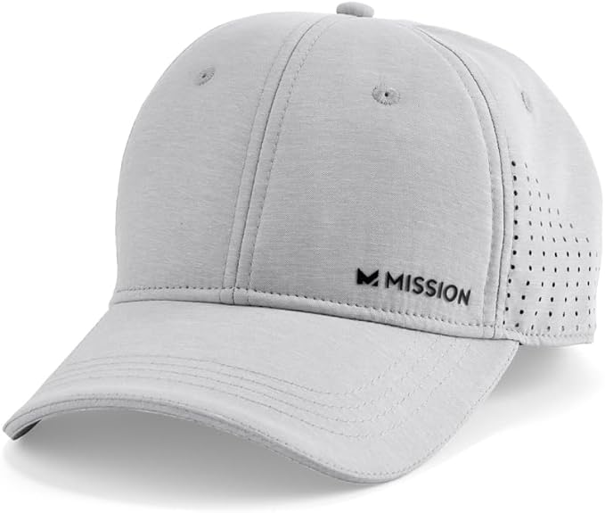 MISSION Cooling Vented Performance Hat Unisex Cap for Workouts, Golf & Running, Sweat & Water Activated Technology