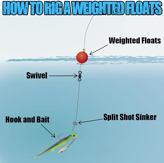 XFISHMAN Weighted-Bobbers-for-Fishing-Floats-Bouy Slip Bobber Fishing Corks Kit Crappie Bluegills Panfish Catfish Hand Made Foam Float 1 Inch 2 in 8-12 Pack