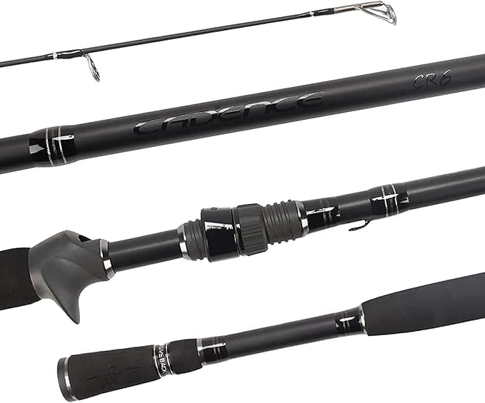 Cadence CR67B Baitcasting Rods Fast Action Fishing Rods Lightweight Portable Casting Rods with 30/40 Ton Carbon Exposed Blank Reel Seat Stainless Steel Guides with SiC Inserts Baitcast Rods