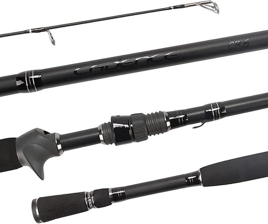 Cadence CR67B Baitcasting Rods Fast Action Fishing Rods Lightweight Portable Casting Rods with 30/40 Ton Carbon Exposed Blank Reel Seat Stainless Steel Guides with SiC Inserts Baitcast Rods