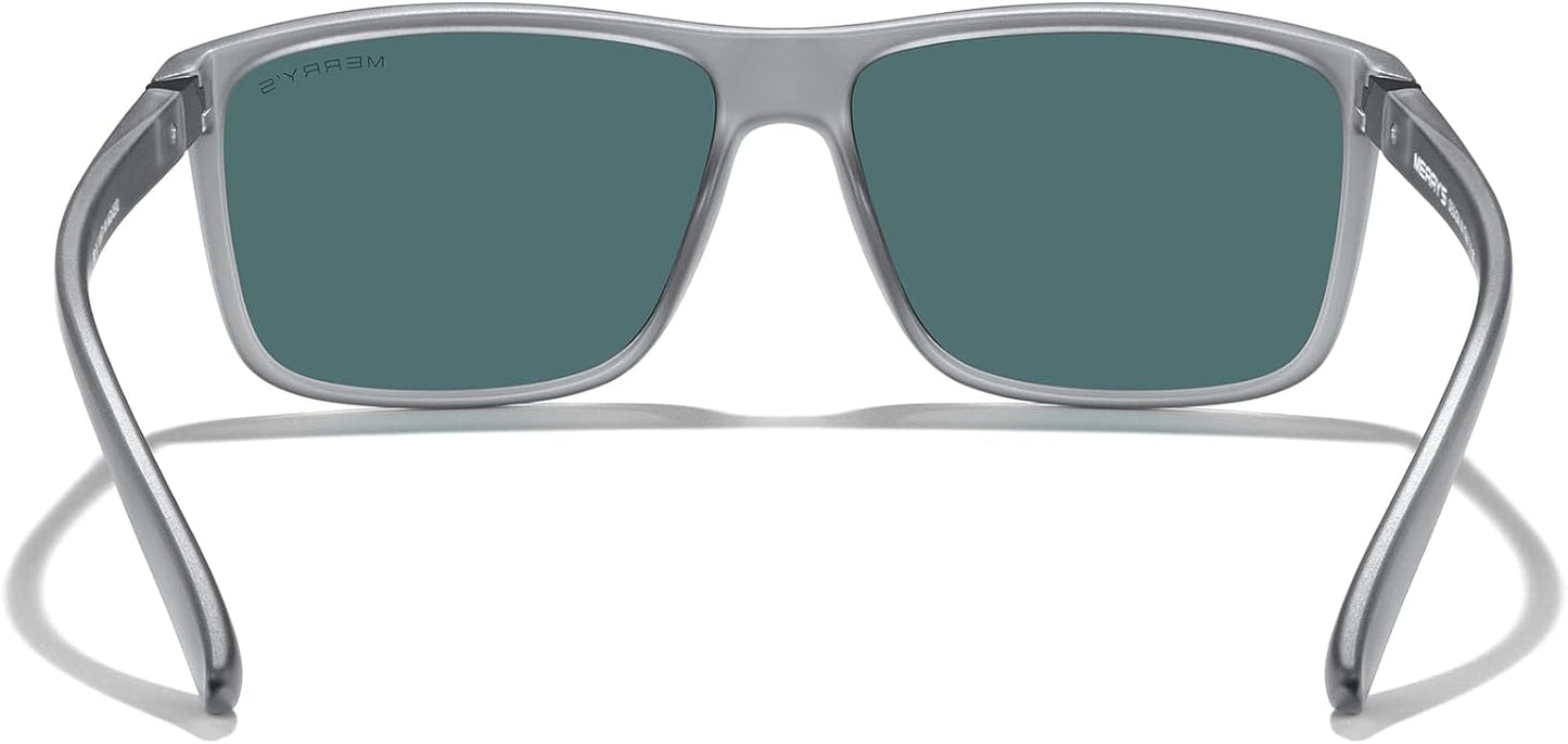 MERRY'S Rectangular Polarized Sports Sunglasses for Men Women Cycling Driving Fishing UV400 Protection S8225
