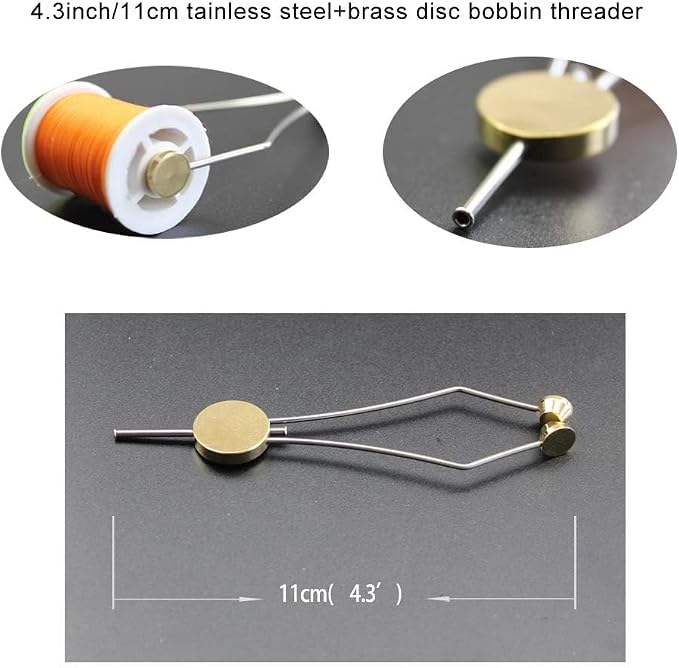 GREATFISHING 4pc Fly Tying Tools Combo Kit - Stainless Steel Whip Finisher, Bodkin, Bobbin, Disc Bobbin